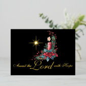 Advent Wacht op de Heer met Hoop Kerstster Folie Feestdagenkaart (Staand Voorkant)