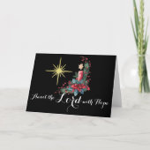 Advent Wacht op de Heer met Hoop Kerstster Kaart (Voorkant)