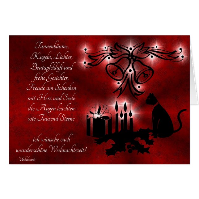 Advent, Weihnachten, Gedicht Deutsch (Voorkant Horizontaal)