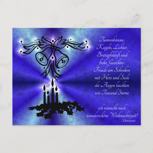 Advent, Weihnachten, Gedicht Deutsch Feestdagenkaart (Voorkant)