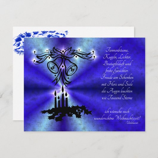 Advent, Weihnachten, Gedicht Deutsch Informatiekaartje (Voorkant / Achterkant)