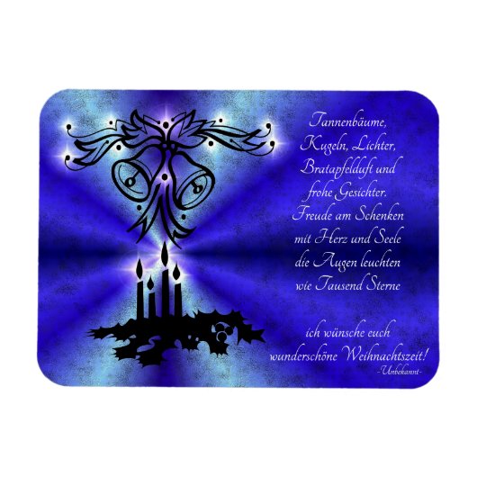 Advent, Weihnachten, Gedicht Deutsch Magneet (Horizontaal)
