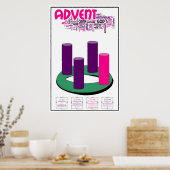 Advent Wreater Poster: Eenvoudig klaar voor kerstm Poster (Keuken)