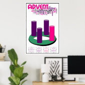 Advent Wreater Poster: Eenvoudig klaar voor kerstm Poster (Thuiskantoor)