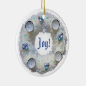 Advent Wreater Silver en Blue Ceramic Ornament (Rechts)