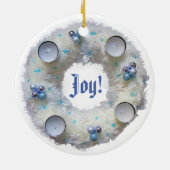 Advent Wreater Silver en Blue Ceramic Ornament (Achterkant)
