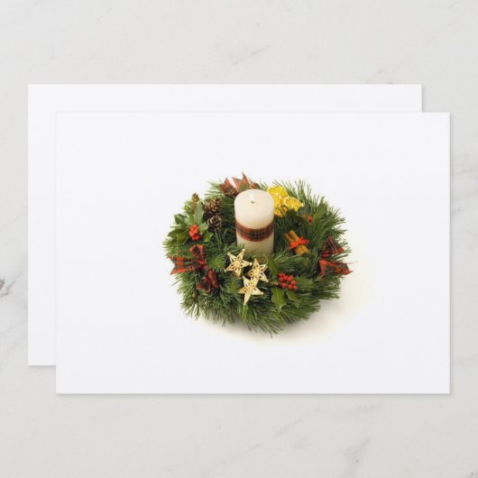 Advent Wreath Invitation Kaart (Voorkant / Achterkant)
