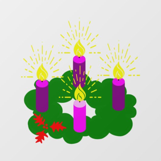 Advent Wreath Raamsticker (Vel)