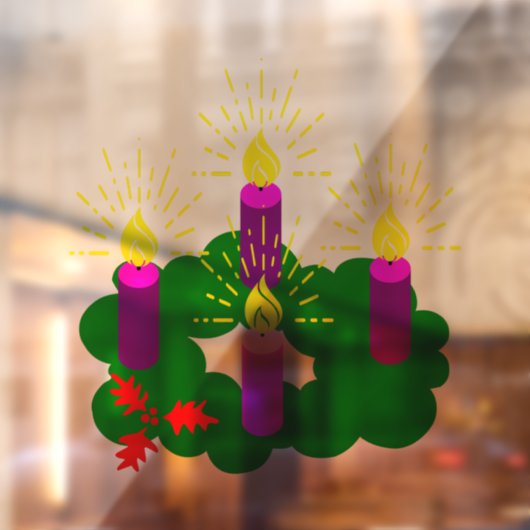 Advent Wreath Raamsticker (Vel 2)