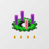 Advent Wreath Raamsticker (Vel)