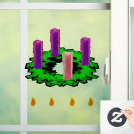 Advent Wreath Raamsticker