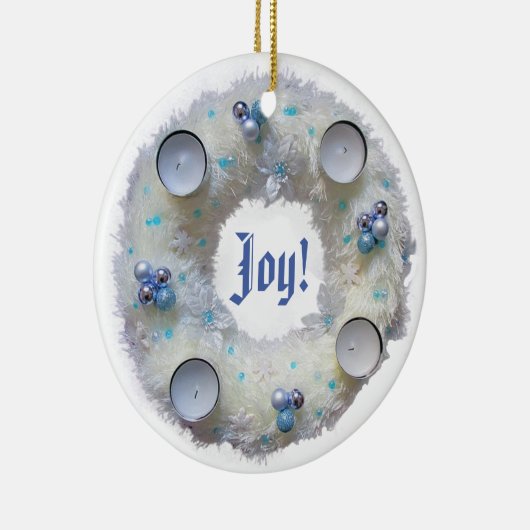 Advent Wreath Silver en Blue Keramisch Ornament (Rechts)