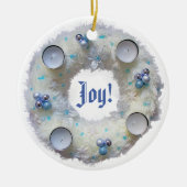 Advent Wreath Silver en Blue Keramisch Ornament (Voorkant)
