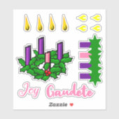 Advent Wreath Sticker Set Kerstmis Aftellen (Vel)