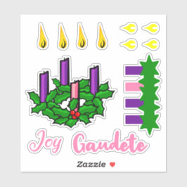 Advent Wreath Sticker Set Kerstmis Aftellen