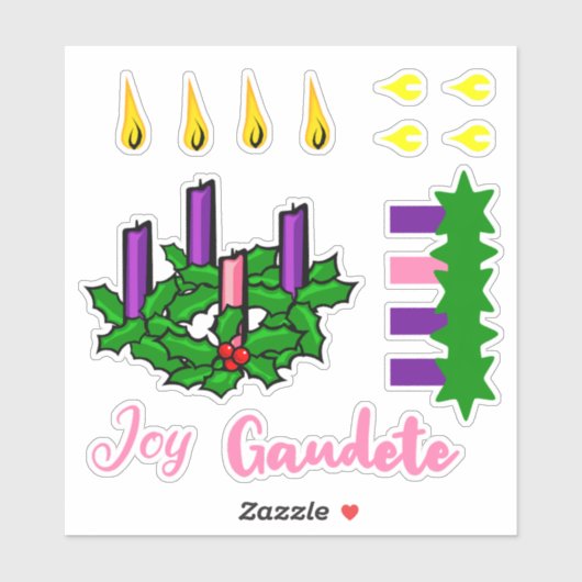 Advent Wreath Sticker Set Kerstmis Aftellen (Vel)
