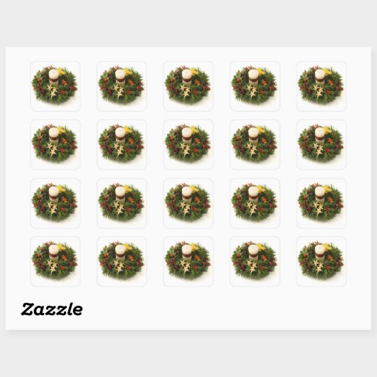 Advent Wreath Vierkante Sticker (Vel)