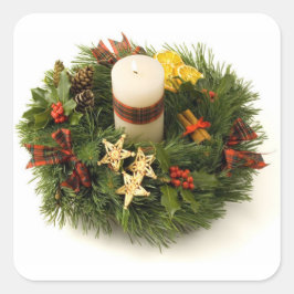 Advent Wreath Vierkante Sticker