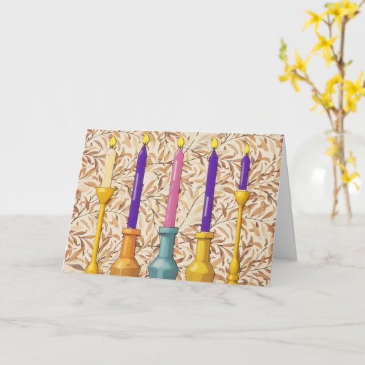 Adventkaarsen verlichten de Kaart van Kerstmis (Gele Bloem)