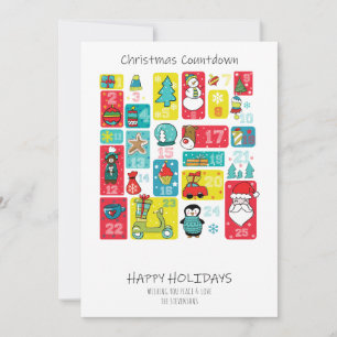 Adventkalender Kerst Cartonestijl Feestdagenkaart