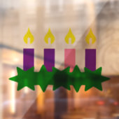 Adventkrans en afzonderlijke vlammen Venster vastk Raamsticker (Vel 2)