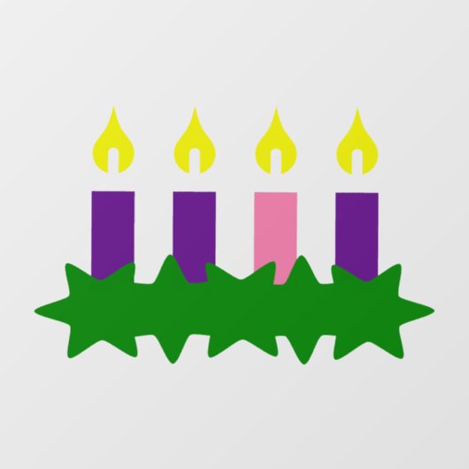 Adventkrans en afzonderlijke vlammen Venster vastk Raamsticker (Vel)