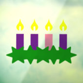 Adventkrans en afzonderlijke vlammen Venster vastk Raamsticker (Vel 3)