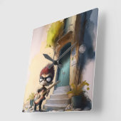 "Adventous Little Explorer" wandklok - een grillen (Hoek)