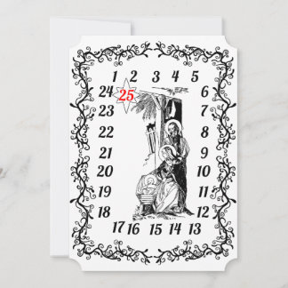 Adventskalender Kerstmis Aftellen Geboorte Jezus Kaart