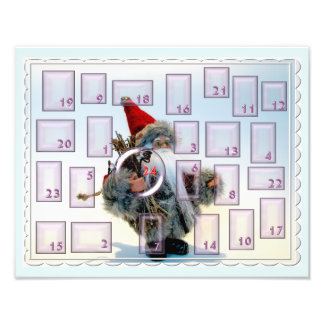 adventskalender mit bärtigem nikolaus foto afdruk
