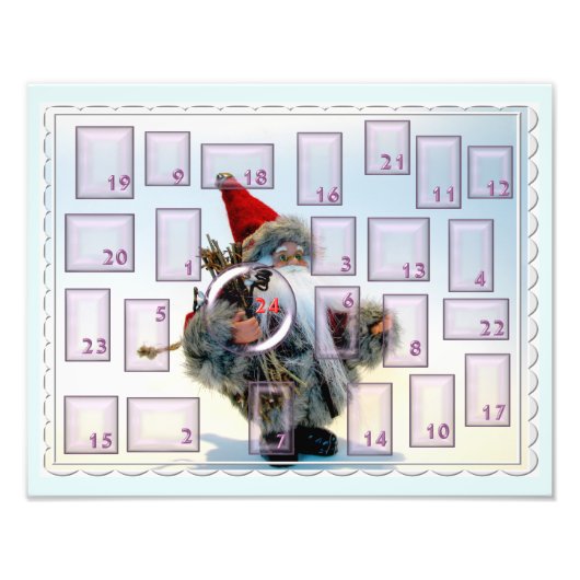 adventskalender mit bärtigem nikolaus foto afdruk (Voorkant)