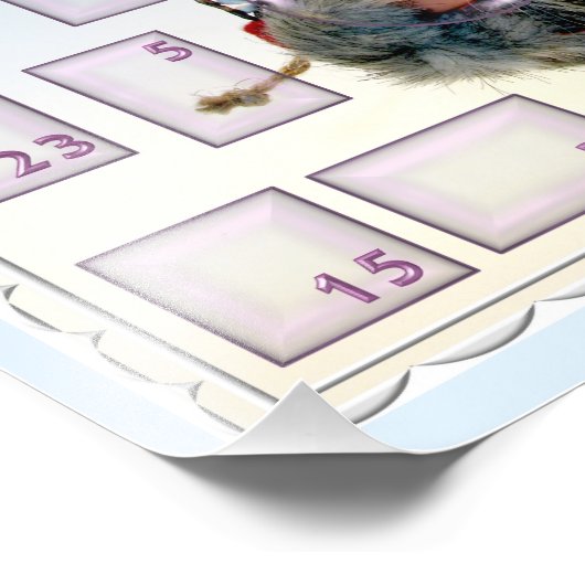 adventskalender mit bärtigem nikolaus foto afdruk (Hoek)