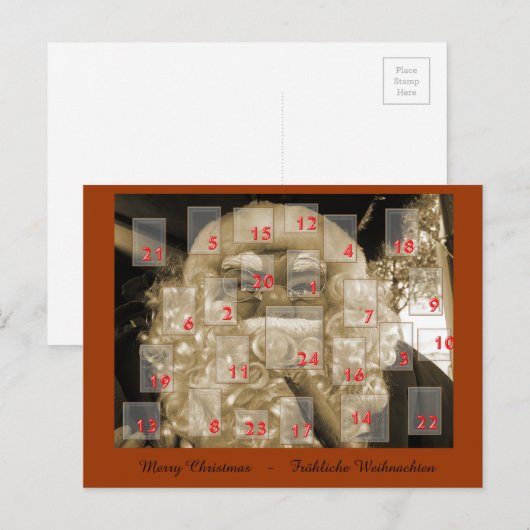 Adventskalender mit Nikolaus Feestdagenkaart (Voorkant / Achterkant)