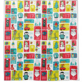 Adventskalender Moderne Leuke Kerst Douchegordijn (Voorkant)