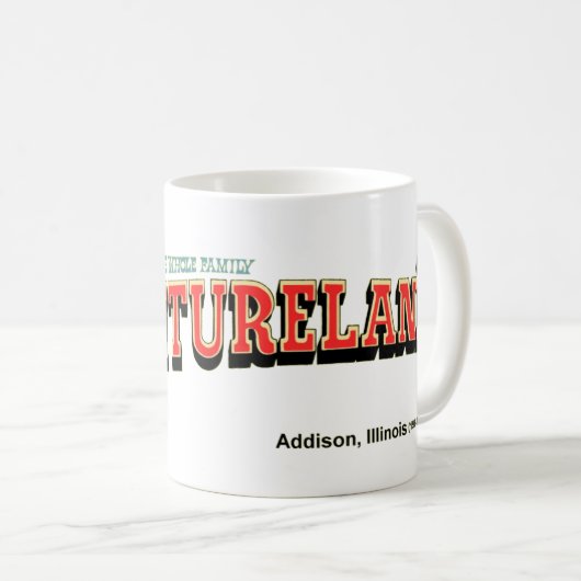 Adventuiers Amusement Park, Addison, Illinois Koffiemok (Voorkant rechts)