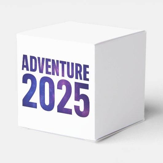 Adventure 2025 Galaxy Typography Design Bedankdoosjes (Achterkant)