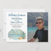 Adventure 50th Birthday Photo Rustic Mountain Kaart (Voorkant)