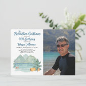 Adventure 50th Birthday Photo Rustic Mountain Kaart (Staand voorkant)