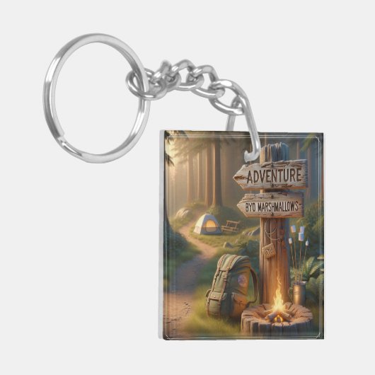 Adventure Acrylic Keychain – BYO Marshmallows Fun (Voorkant Links)