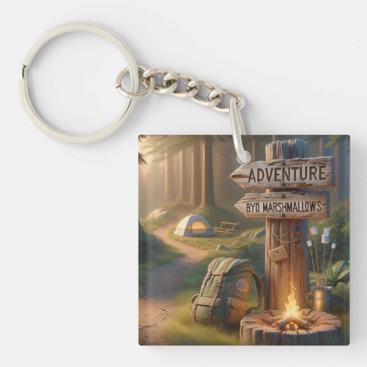 Adventure Acrylic Keychain – BYO Marshmallows Fun (Voorkant)
