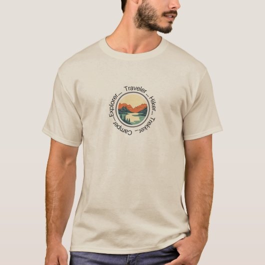"Adventure Aesthetics" and "Camping Trip Essential T-shirt (Voorkant)