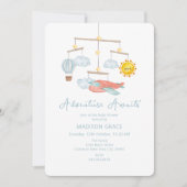 Adventure Airplane Hot Air Balloon Baby Shower Kaart (Voorkant)