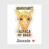 Adventure Alpaca Mijn Tassen - Rustieke Contour St Sticker (Vel)