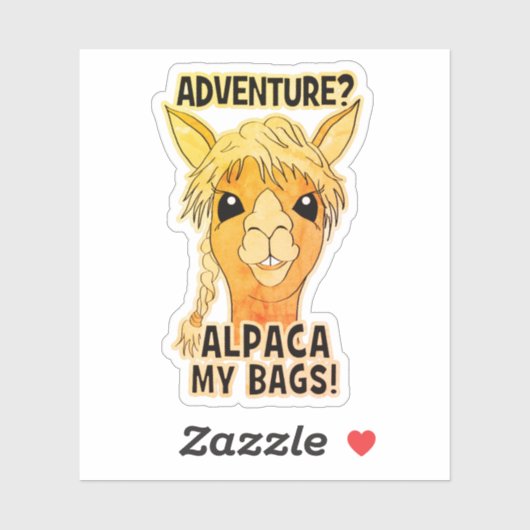 Adventure Alpaca Mijn Tassen - Rustieke Contour St Sticker (Vel)