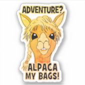 Adventure Alpaca Mijn Tassen - Rustieke Contour St Sticker (Voorkant)