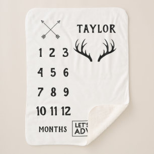 Adventure Alter Milestone Sherpa Blanket   Maandel Deken