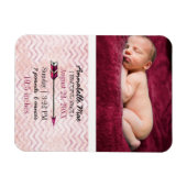 Adventure Arrow Baby Meisje Geboorte Aankondiging  Magneet (Horizontaal)