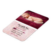 Adventure Arrow Baby Meisje Geboorte Aankondiging  Magneet (Linkerzijde)