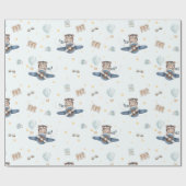 Adventure Aviation Beer Blue Plane Cadeaupapier (Vlak)