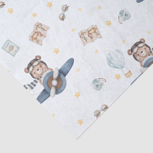 Adventure Aviation Beer Blue Plane Decoupage Tissuepapier (Detail)